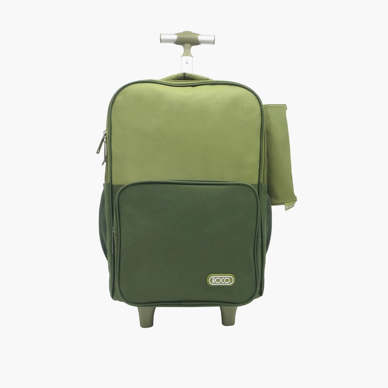 Solid 15.6-inch Trolley Backpack with Retractable Handle and Pencil Pouch - 46x33x20 cms